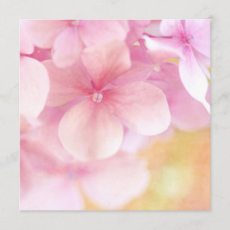 Roze hydrangea Dream ... Vierkante uitnodiging - B
