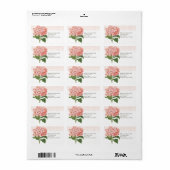 Roze Hydrangea Etiket (Full Sheet)