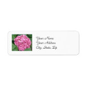 Roze hydrangea etiket (Voorkant)