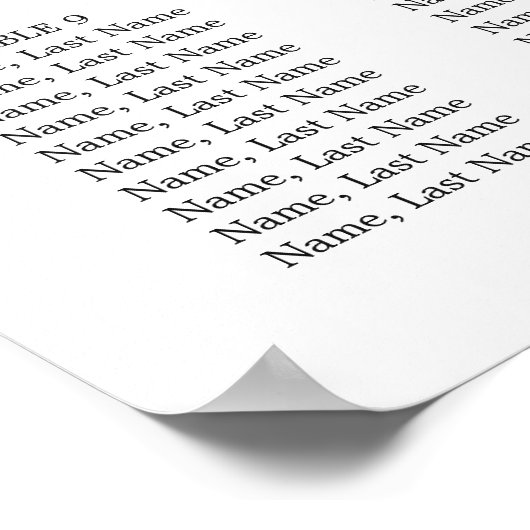 Roze Hydrangea Floral 12 Tafels ZITKAART Poster (Hoek)