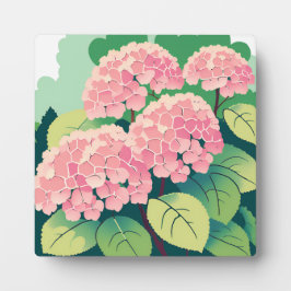 Roze Hydrangea Floral Art Painting Fotoplaat