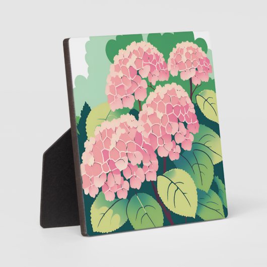 Roze Hydrangea Floral Art Painting Fotoplaat (Voorkant)