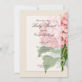  Roze Hydrangea Floral Baby shower Kaart (Voorkant)