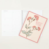 Roze hydrangea Floral Handtekening Naam Planner (Display)