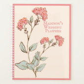 Roze hydrangea Floral Handtekening Naam Planner (Voorkant)