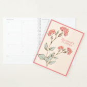 Roze hydrangea Floral Handtekening Naam Planner (Display)