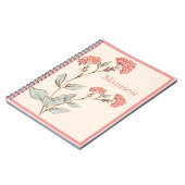  Roze Hydrangea Floral Persoonlijke benaming Notitieboek (Linkerzijde)
