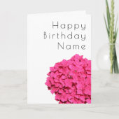 Roze hydrangea Floral White Art Deco Birthday Card Kaart (Voorkant)