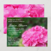 Roze hydrangea Flowers Bridal Shower Invitation Kaart (Voorkant / Achterkant)