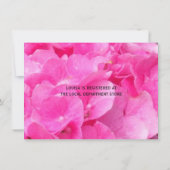 Roze hydrangea Flowers Bridal Shower Invitation Kaart (Achterkant)