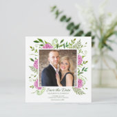 Roze Hydrangea foto Save The Date (Staand voorkant)