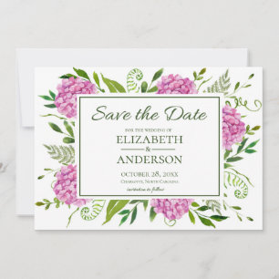 Roze Hydrangea foto Save The Date