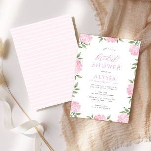 Roze Hydrangea Frame Bruidsdouche Kaart