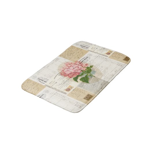 Roze Hydrangea Franse Ephemera Rug Badmat (Gekanteld)