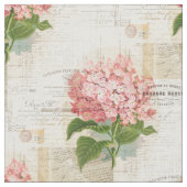 Roze Hydrangea French Ephemera Fabric Stof (Close Up)