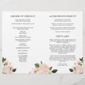 Roze Hydrangea Gevouwen Uitvaart Programma Sjabloo Flyer (Achterkant)