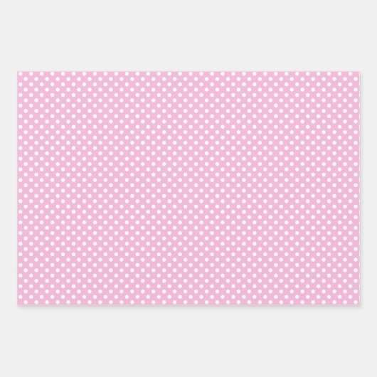 Roze Hydrangea Gingham en Polka Dot Patroon Inpakpapier Vel (Voorkant 3)