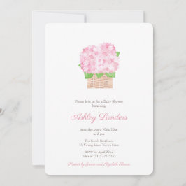 Roze Hydrangea Girl Baby shower Kaart