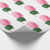 Roze hydrangea Glanzend Overlooppapier Cadeaupapier (Hoek)