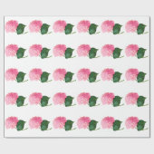 Roze hydrangea Glanzend Overlooppapier Cadeaupapier (Vlak)