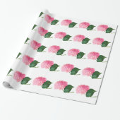 Roze hydrangea Glanzend Overlooppapier Cadeaupapier (Uitgerold)
