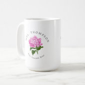 Roze Hydrangea Grand-millennial Beste leraar Koffiemok (Voorkant links)