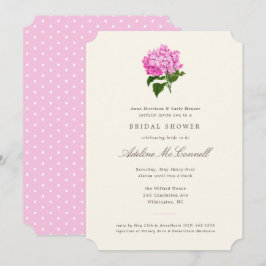 Roze Hydrangea Grandmillennial Bruidsfeest Kaart