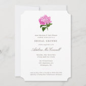 Roze Hydrangea Grandmillennial Bruidsuitnodiging Kaart (Voorkant)