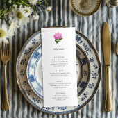 Roze Hydrangea Grandmillennial Menu Kaart