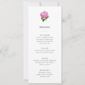 Roze Hydrangea Grandmillennial Menu Kaart (Voorkant)