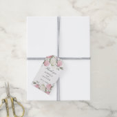 Roze Hydrangea Groene Huwelijks Dankjewel Cadeaulabel (Met Touw)