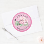 Roze hydrangea HANDMADE voor u | Kantaarngeschenke Ronde Sticker (Envelop)