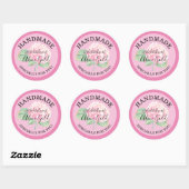 Roze hydrangea HANDMADE voor u | Kantaarngeschenke Ronde Sticker (Vel)