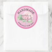 Roze hydrangea HANDMADE voor u | Kantaarngeschenke Ronde Sticker (Tas)