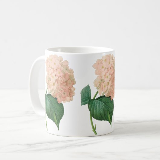  Roze hydrangea Hortensia Bloem door Redoute Koffiemok (Voorkant links)