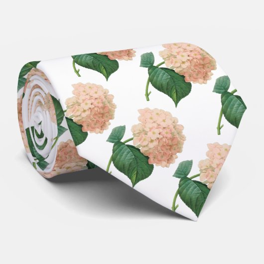 Roze hydrangea Hortensia Bloem door Redoute Stropdas (Opgerold)