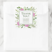 Roze Hydrangea Huwelijk Bedankt Vierkante Sticker (Tas)