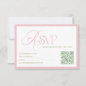 Roze Hydrangea Huwelijk RSVP Kaart (Voorkant)