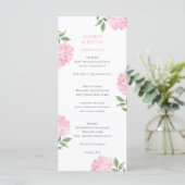 Roze Hydrangea Huwelijksdiner, hoog Menu (Staand voorkant)