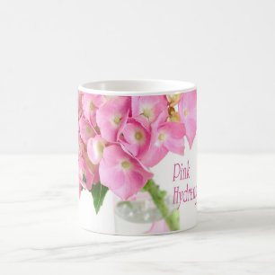 Roze hydrangea in een Mok met glasvet