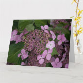 Roze hydrangea kaart (Gele Bloem)