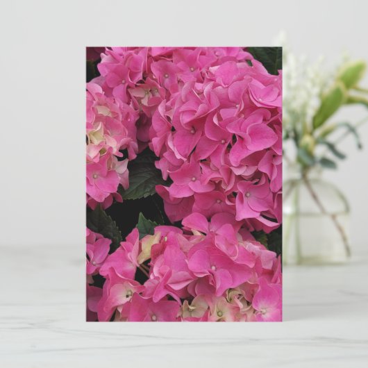 Roze hydrangea kaart (Staand voorkant)