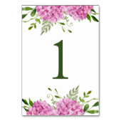 Roze hydrangea kaart (Achterkant)