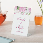Roze Hydrangea Kaarten & Cadeaus Reclamebord Met Voetstuk (Insitu)