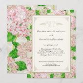 Roze Hydrangea Kant Bloemige Formele Elegante Brui Save The Date (Voorkant / Achterkant)