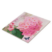 Roze Hydrangea Keramiek Tegels Tegeltje (Zijkant)