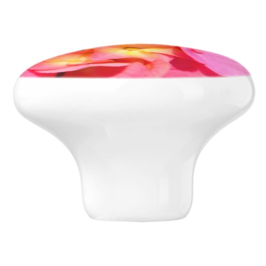 Roze hydrangea keramische knop (Zijkant)