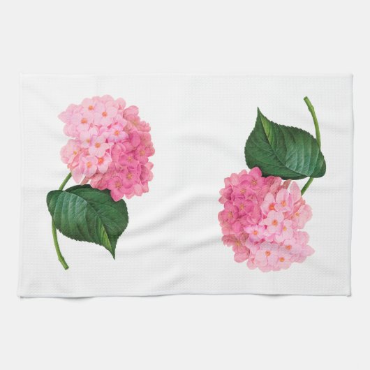 Roze Hydrangea Kitchen Towel Theedoek (Horizontaal)