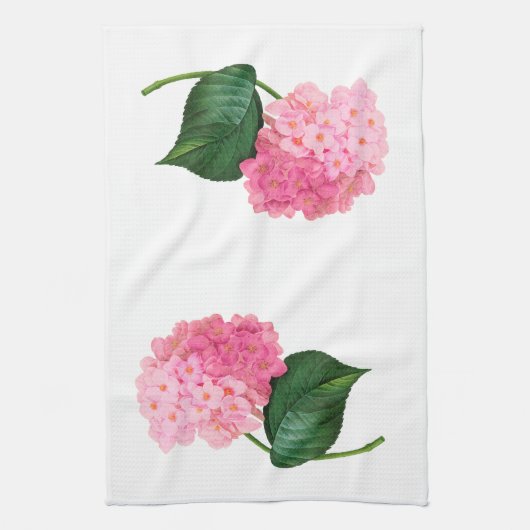 Roze Hydrangea Kitchen Towel Theedoek (Verticaal)