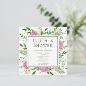 Roze Hydrangea Koppels Bruiloftfeest Kaart (Staand voorkant)